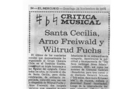 Santa Cecilia, Arno Freiwald, y Wiltrud Fuchs Crítica Musical