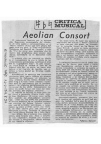 Aeolian Consort Crítica Musical