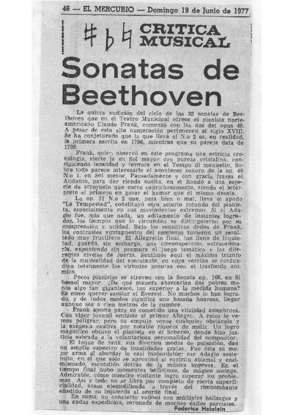 Sonatas de Beethoven Crítica Musical