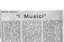 Crítica Musical "I Musici"