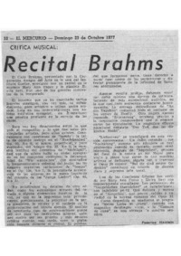 Crítica Musical Recital Brahms