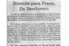 Crítica Musical Sonatas para Piano, de Beethoven
