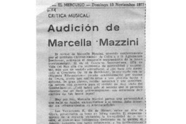 Crítica Musical Audición de Marcella Mazzini