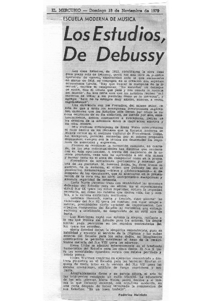 Los Estudios, De Debussy