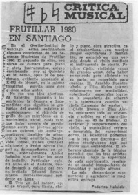 Frutillar 1980 en Santiago Crítica Musical