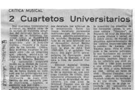 2 Cuartetos Universitarios Crítica Musical