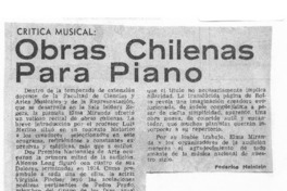 Obras Chilenas para Piano Crítica Musical
