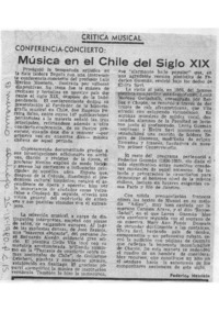 Música en Chile en el sigo XIX Crítica Musical