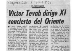 Víctor Tevah dirige XI concierto del Oriente