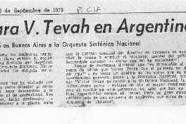 Elogios para V. Tevah en Argentina