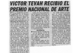 Víctor Tevah Recibió el Premio Nacional de Arte