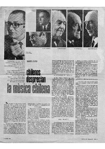 Chilenos desprecian la Música Chilena