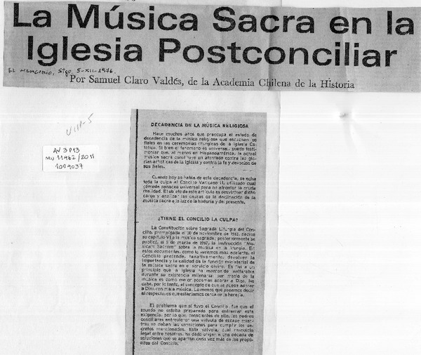 La música sacra en la iglesia postconciliar
