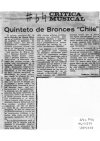 Crítica Musical Quinteto de Bronces "Chile"