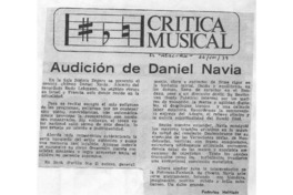 Crítica Musical Audición de Daniel Navia