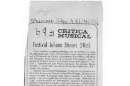 Festival Johan Strauss (hijo) Crítica Musical