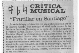 Crítica Musical Frutillar en Santiago