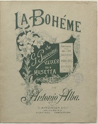 La Bohéme vals lento arreglado para una o dos bandurrias o mandolinas y guitarra [música] : G. Puccini ; arreglado por Antonio Alba.
