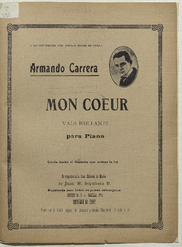 Mon coeur vals brillante para piano [música] : Armando Carrera.