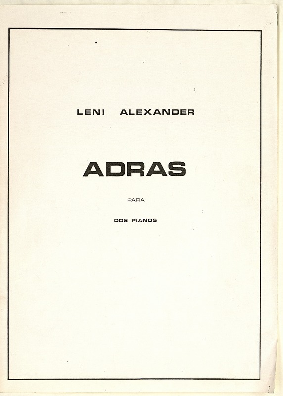 Adras para dos pianos [música] : Leni Alexander