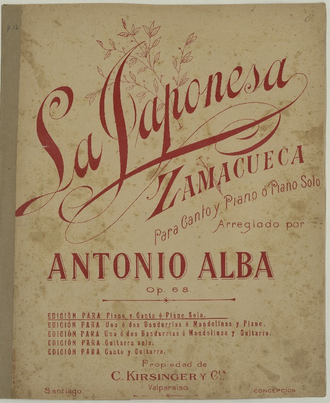 La Japonesa zamacueca ; para canto y piano [música] : Antonio Alba.
