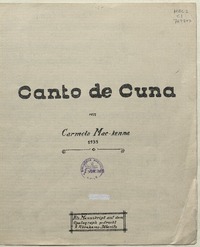 Canto de cuna [música] : von Carmela Mac-kenna.