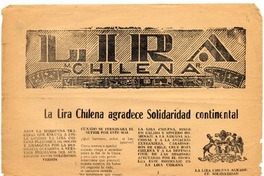 La Lira chilena agradece solidaridad continental.