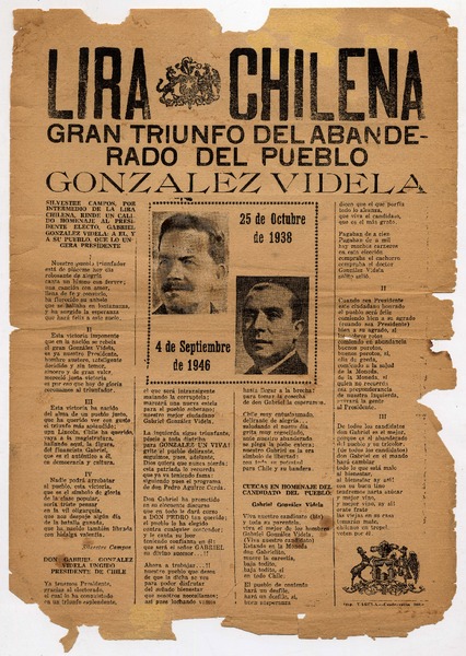 Gran triunfo del abanderado del pueblo, González Videla.