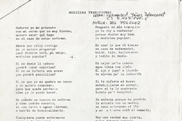 Medicina tradicional  [manuscrito] letra: Fernando A. Yañez Betancourt ; música: del Folclor.