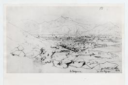 Dibujo del valle del sector del Cerro La Campana.
