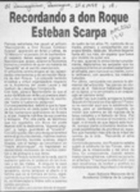 Recordando a don Roque Esteban Scarpa  [artículo] Juan Antonio Massone.