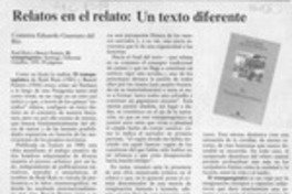 Relatos en el relato, un texto diferente  [artículo] Eduardo Guerrero del Río.