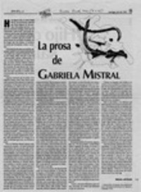 La prosa de Gabriela Mistral  [artículo] Miguel Arteche.