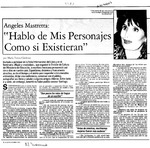 "Hablo de mis personajes como si existieran"  [artículo] María Teresa Cárdenas.