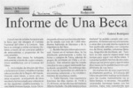 Informe de una beca  [artículo] Gabriel Rodríguez.