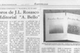 Libros de J. L. Rosasco a Editorial "A. Bello"  [artículo].