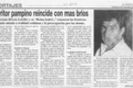 Escritor pampino reincide con más bríos  [artículo] José Astudillo G.