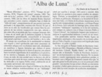 "Alba de luna"  [artículo] Darío de la Fuente D.