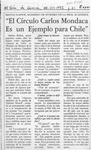 "El Círculo Carlos Mondaca es un ejemplo para Chile"  [artículo].