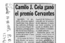 Camilo J. Cela ganó el premio Cervantes  [artículo]