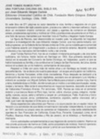 José Tomás Ramos Font, una fortuna chilena del siglo XIX  [artículo] Sergio Martínez Baeza.