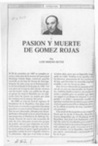 Pasión y muerte de Gómez Rojas  [artículo] Luis Merino Reyes.