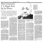 Alejo Carpentier y la magia real de su pluma  [artículo] Ana María Larraín.