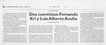 Doc cuentistas, Fernando Kri y Luis Alberto Acuña  [artículo] Antonio Rojas Gómez.