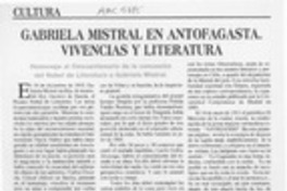 Gabriela Mistral en Antofagasta, vivencias y literatura  [artículo].