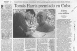 Tomás Harris premiado en Cuba  [artículo] Ignacio Iñíguez.