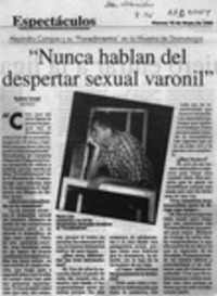 "Nunca hablan del despertar sexual varonil" (entrevista)