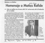 Homenaje a Matías Rafide  [artículo].