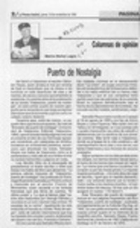 Puerto de nostalgia  [artículo] Marino Muñoz Lagos.