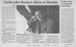 Charlas sobre literatura chilena en Alemania  [artículo] M. G.